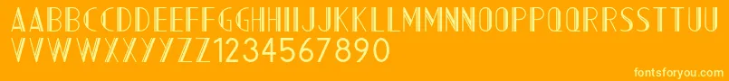 Czcionka Acmountain – żółte czcionki na pomarańczowym tle