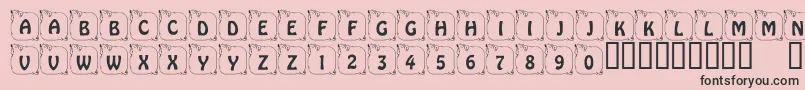 Fonte LcrPrissyPig – fontes pretas em um fundo rosa