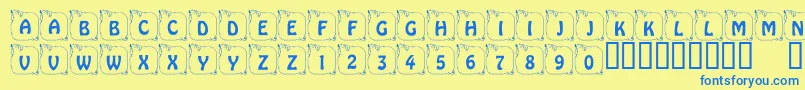 LcrPrissyPig Font – Blue Fonts on Yellow Background