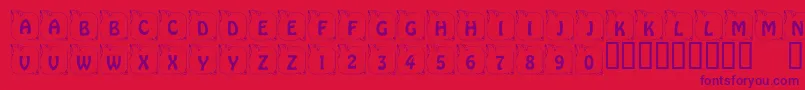 LcrPrissyPig-fontti – violetit fontit punaisella taustalla