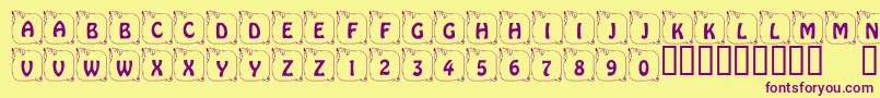 LcrPrissyPig Font – Purple Fonts on Yellow Background
