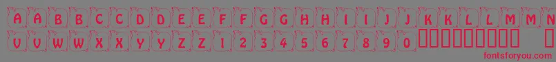 Fonte LcrPrissyPig – fontes vermelhas em um fundo cinza