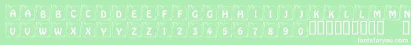 Więcej informacji o czcionce LcrPrissyPig Czcionka LcrPrissyPig – białe czcionki na zielonym tle