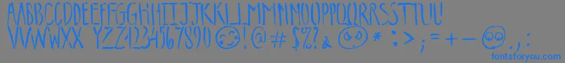 TripsOfDarknessDemo-Schriftart – Blaue Schriften auf grauem Hintergrund