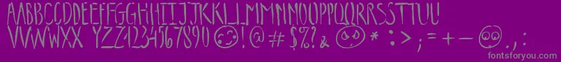 TripsOfDarknessDemo-Schriftart – Graue Schriften auf violettem Hintergrund
