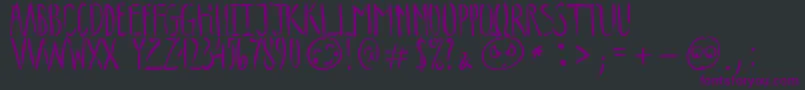Шрифт TripsOfDarknessDemo – фиолетовые шрифты на чёрном фоне