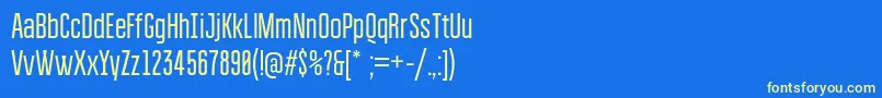 Bravorg-Schriftart – Gelbe Schriften auf blauem Hintergrund