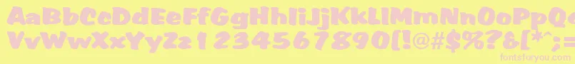 Dsaccent Font – Pink Fonts on Yellow Background