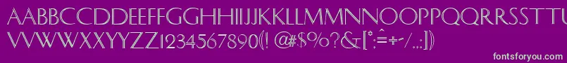 Caesar Font – Green Fonts on Purple Background