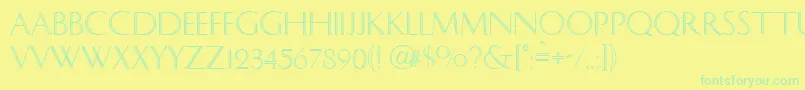 Caesar Font – Green Fonts on Yellow Background