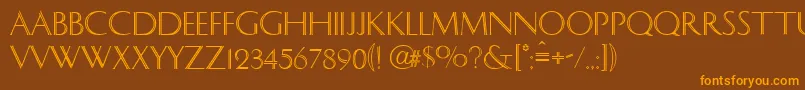 Caesar Font – Orange Fonts on Brown Background