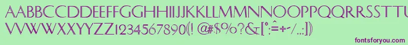Caesar Font – Purple Fonts on Green Background