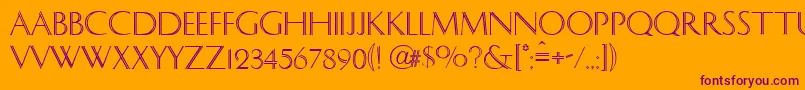 Caesar Font – Purple Fonts on Orange Background