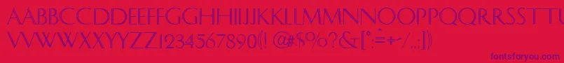 Caesar Font – Purple Fonts on Red Background