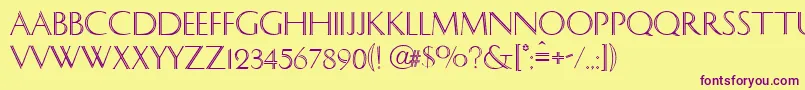 Caesar Font – Purple Fonts on Yellow Background