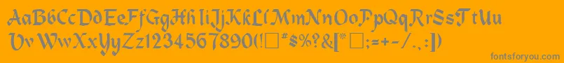 RedareRegular-Schriftart – Graue Schriften auf orangefarbenem Hintergrund