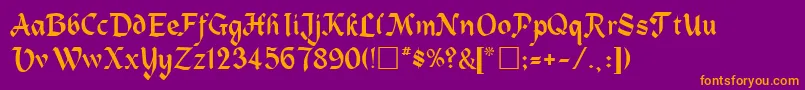 RedareRegular Font – Orange Fonts on Purple Background