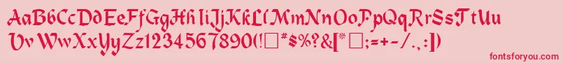 RedareRegular-Schriftart – Rote Schriften auf rosa Hintergrund