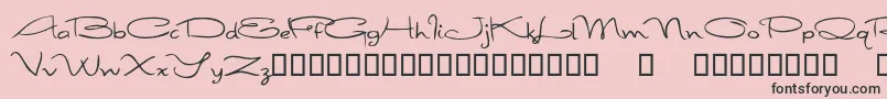 FirstImpressions-Schriftart – Schwarze Schriften auf rosa Hintergrund