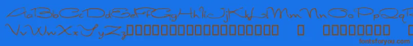 FirstImpressions Font – Brown Fonts on Blue Background