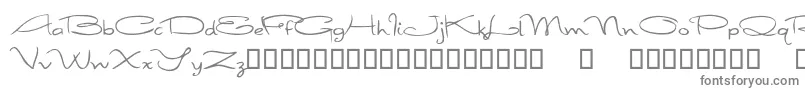 FirstImpressions-fontti – harmaat kirjasimet valkoisella taustalla