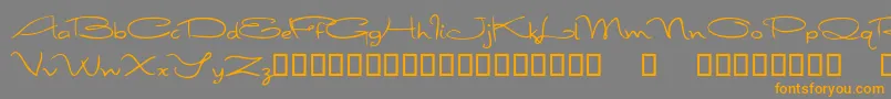 FirstImpressions-Schriftart – Orangefarbene Schriften auf grauem Hintergrund