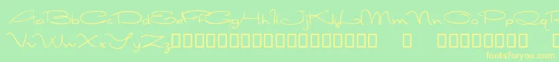 FirstImpressions Font – Yellow Fonts on Green Background