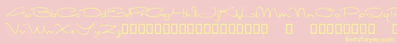 FirstImpressions Font – Yellow Fonts on Pink Background