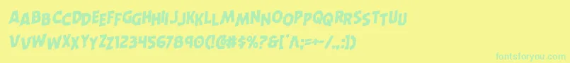 Horroweenstagrotal Font – Green Fonts on Yellow Background