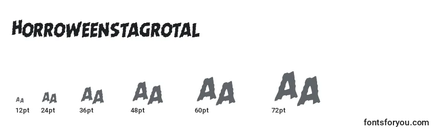 Размеры шрифта Horroweenstagrotal
