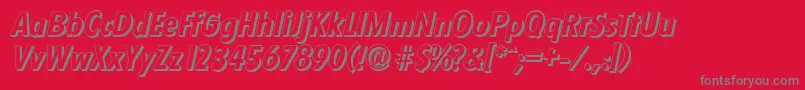 FloridashadowBolditalic-Schriftart – Graue Schriften auf rotem Hintergrund