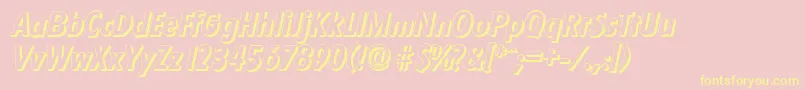 FloridashadowBolditalic Font – Yellow Fonts on Pink Background