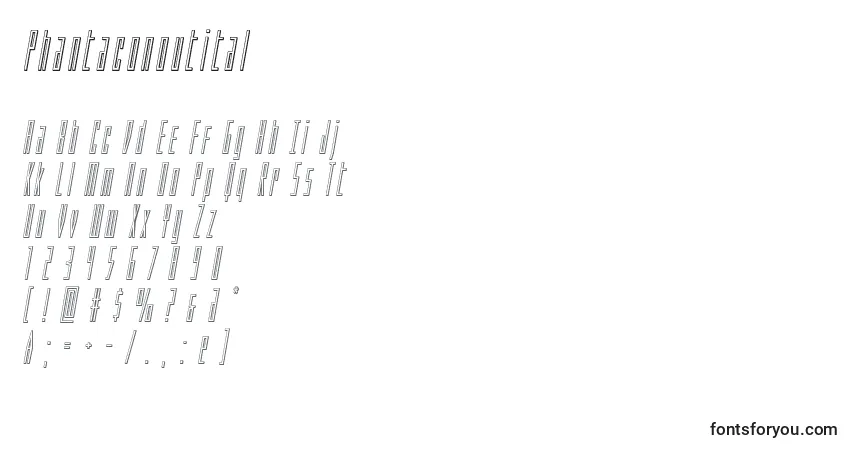 Schriftart Phantaconoutital – Alphabet, Zahlen, spezielle Symbole