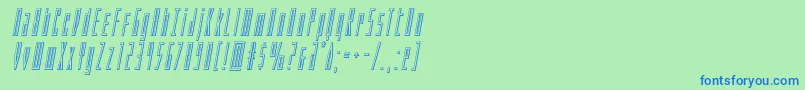 Phantaconoutital-Schriftart – Blaue Schriften auf grünem Hintergrund