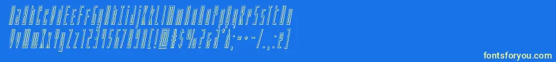 フォントPhantaconoutital – 黄色の文字、青い背景