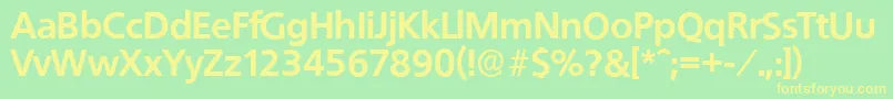 QuebecserialXboldRegular Font – Yellow Fonts on Green Background