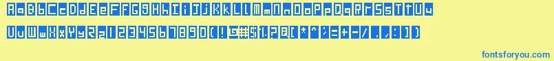 SdLedScreen Font – Blue Fonts on Yellow Background