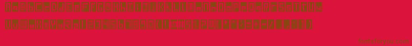 フォントSdLedScreen – 赤い背景に茶色の文字