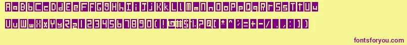 SdLedScreen Font – Purple Fonts on Yellow Background