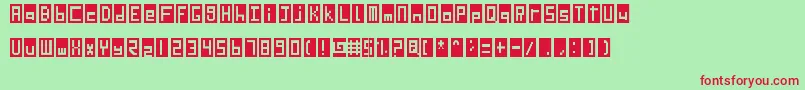 SdLedScreen Font – Red Fonts on Green Background