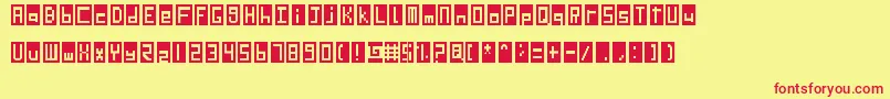 SdLedScreen-Schriftart – Rote Schriften auf gelbem Hintergrund