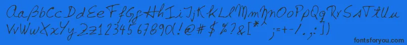 Lehn142 Font – Black Fonts on Blue Background