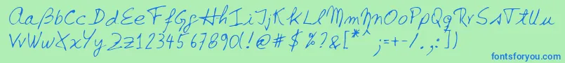 フォントLehn142 – 青い文字は緑の背景です。