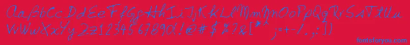 フォントLehn142 – 赤い背景に青い文字