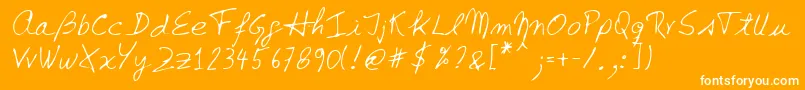 Lehn142-Schriftart – Weiße Schriften auf orangefarbenem Hintergrund