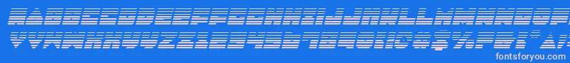 Lobotommygi-Schriftart – Rosa Schriften auf blauem Hintergrund