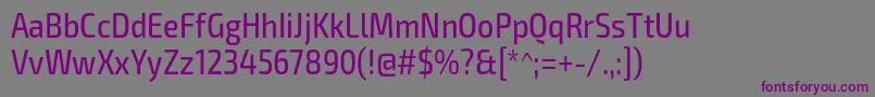 フォントExo2Regularcondensed – 紫色のフォント、灰色の背景