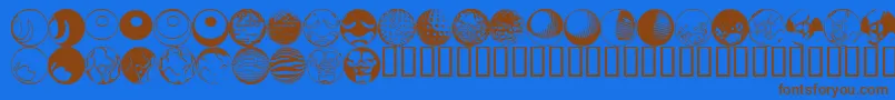 52Sphereoids-fontti – ruskeat fontit sinisellä taustalla