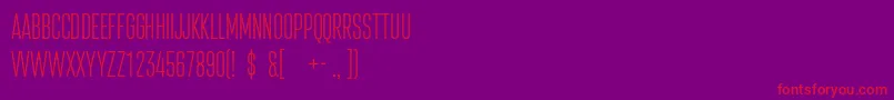 Attentica4fUltralight Font – Red Fonts on Purple Background