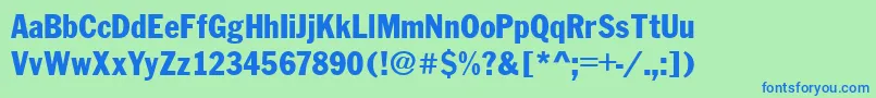 FranklinCond.Gothic Font – Blue Fonts on Green Background